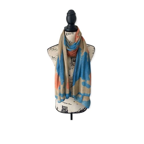 Large Abstract Print Scarf | Colorful Shimmer Wrap - Picture 1 of 5